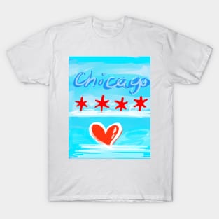 Chicago Flag & Heart T-Shirt